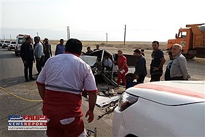 تصادف وانت۴۰۵ و پرایدبار در جاده لامرد ۹مصدوم را برجای گذاشت