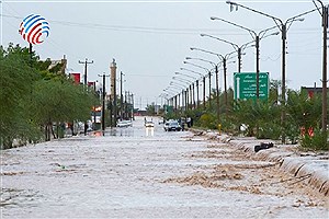 بارش باران در لامرد و آبگرفتگی معابر